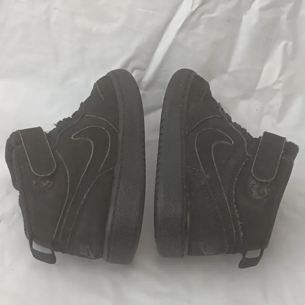 Nike Court Borough Black High-Top Sneakers with Velcro Closure Baby Size 7